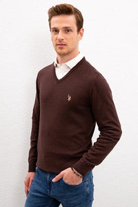 кафяв-меланж-пуловер-бейсик-8-842101-1
